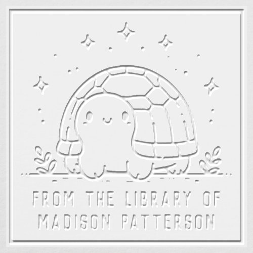 Cute Tortoise Personalized From The Library Of Embosser