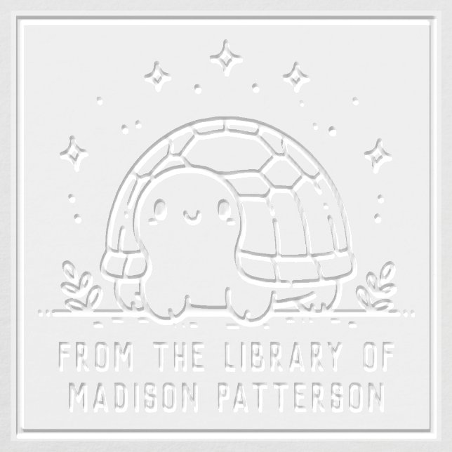 Cute Tortoise Personalized From The Library Of Embosser (Design)