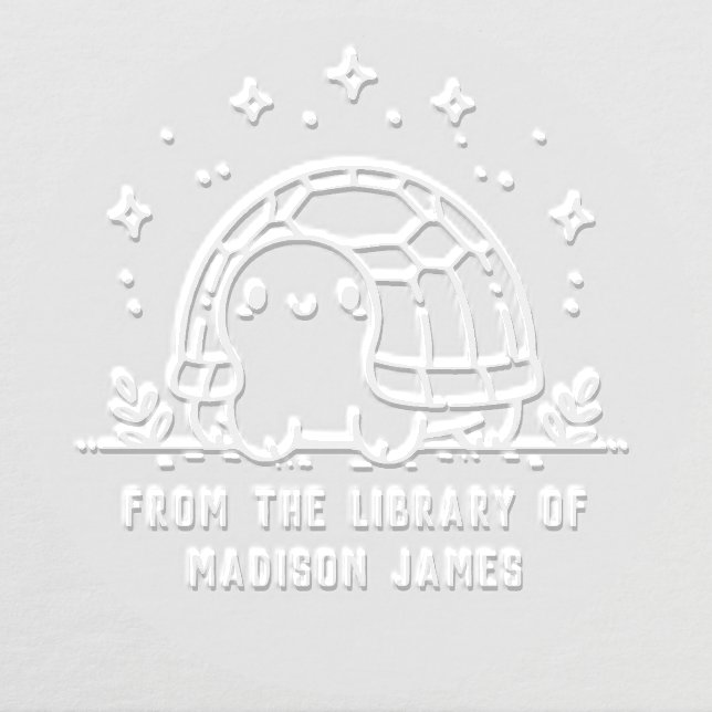 Cute Tortoise Personalized From The Library Of Embosser (Design)
