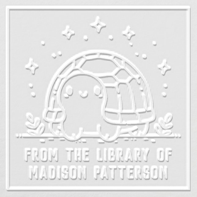 Cute Tortoise Personalized From The Library Of Embosser (Design)