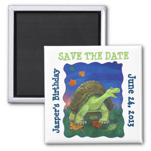 Cute Tortoise Save the Date Magnet