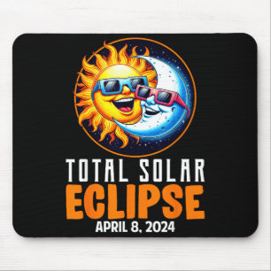 Cute Total Solar Eclipse April 8 Mouse Pad