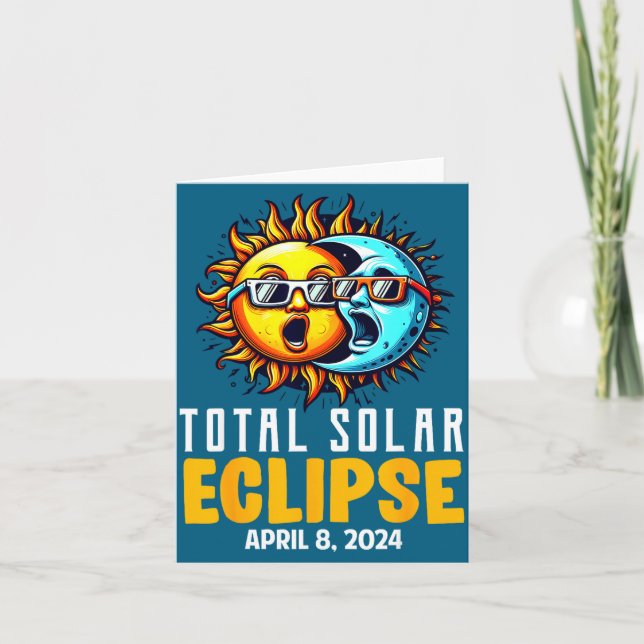 Cute Total Solar Eclipse Usa Sun Card (Front)