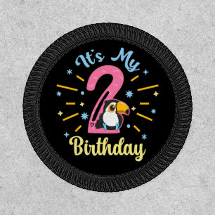 Cute Toucan 2nd Birthday 2 Year Old Birth Girl  Patch