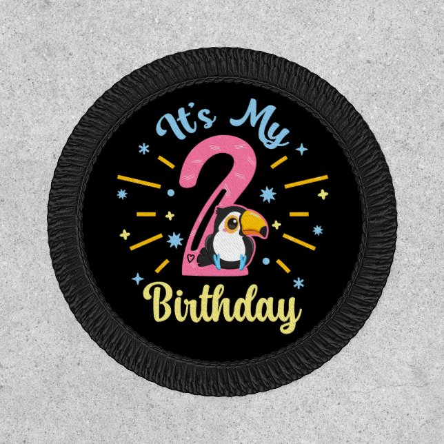 Cute Toucan 2nd Birthday 2 Year Old Birth Girl  Patch (Front)