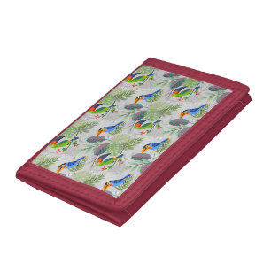Cute Toucan bird, Everybirdy Pattern, Watercolor Tri-fold Wallet
