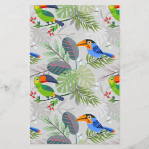 Cute Toucan bird, Everybirdy Pattern, Watercolors