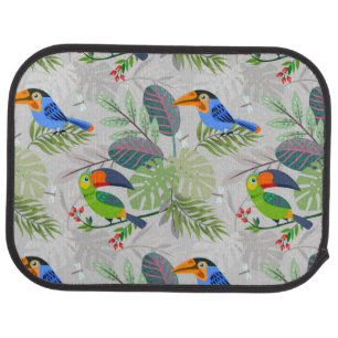 Cute Toucan bird, Everybirdy Pattern, Watercolors Car Floor Mat