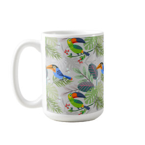 Cute Toucan bird, Everybirdy Pattern, Watercolors Coffee Mug