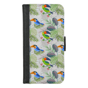 Cute Toucan bird, Everybirdy Pattern, Watercolors iPhone 8/7 Wallet Case