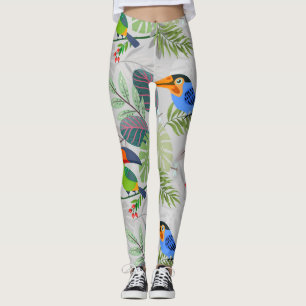 Cute Toucan bird, Everybirdy Pattern, Watercolors Leggings