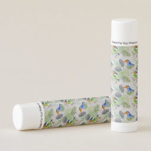 Cute Toucan bird, Everybirdy Pattern, Watercolors Lip Balm