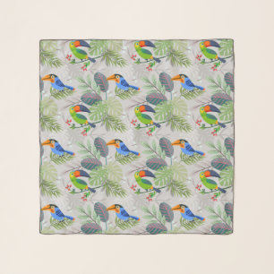 Cute Toucan bird, Everybirdy Pattern, Watercolors Scarf