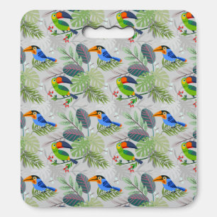 Cute Toucan bird, Everybirdy Pattern, Watercolors Seat Cushion
