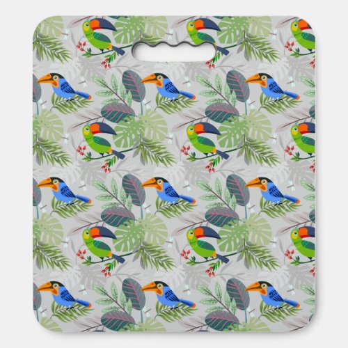 Cute Toucan bird Everybirdy Pattern Watercolors Seat Cushion