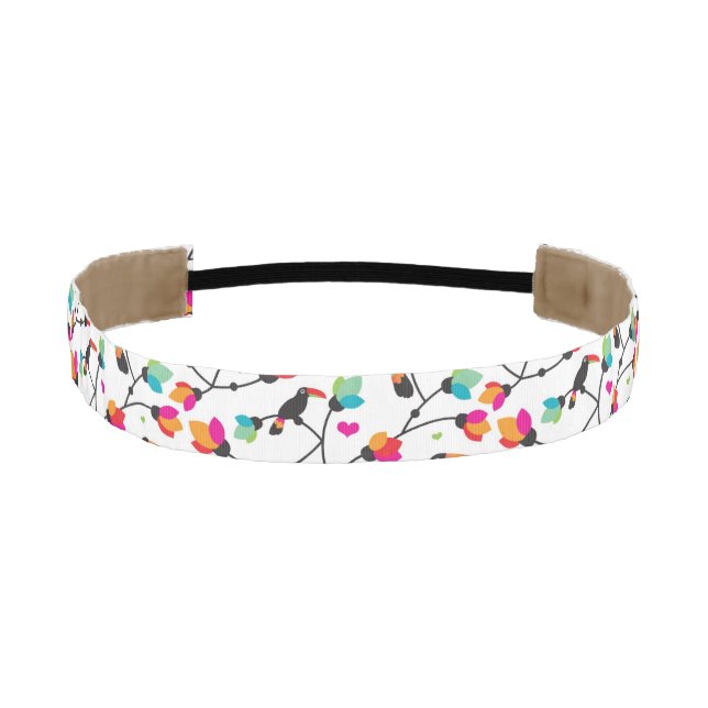 cute toucan bird tropical illustration athletic headband (Front)