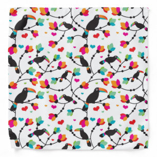 cute toucan bird tropical illustration bandana