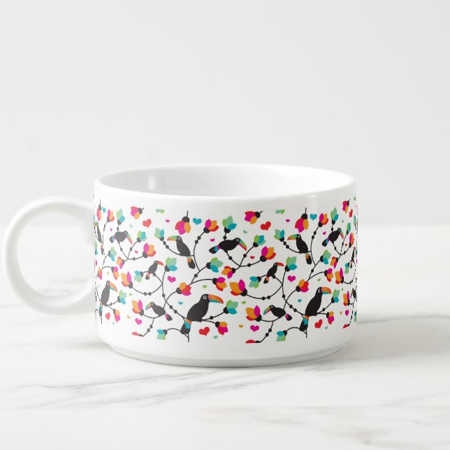 cute toucan bird tropical illustration bowl (Right)