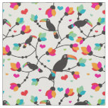cute toucan bird tropical illustration fabric