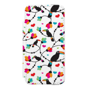 cute toucan bird tropical illustration iPhone SE/5/5s wallet case