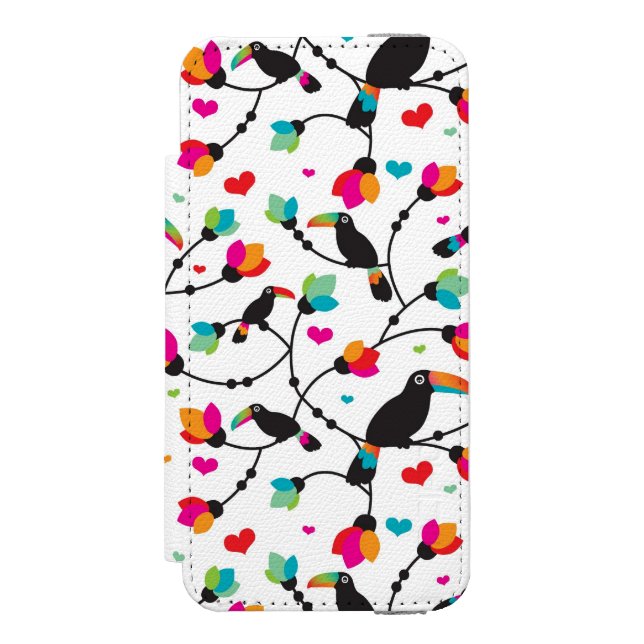 cute toucan bird tropical illustration incipio iPhone wallet case (Folio Front)