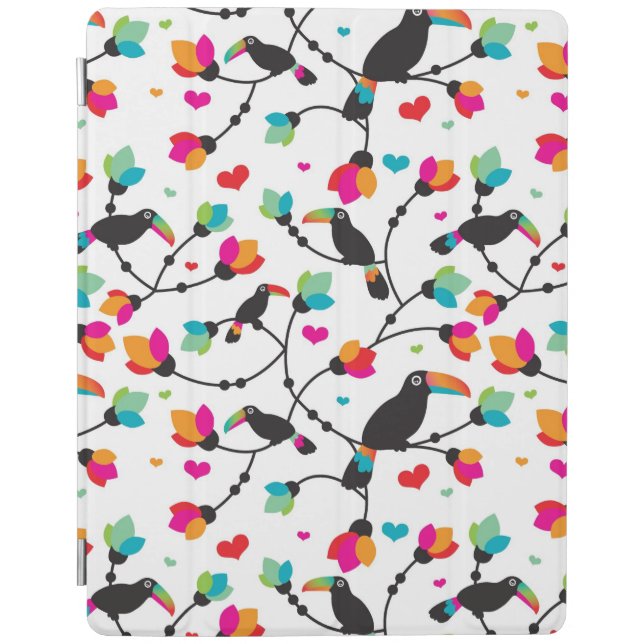 cute toucan bird tropical illustration iPad smart cover (Front)