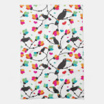 cute toucan bird tropical illustration kitchen towel