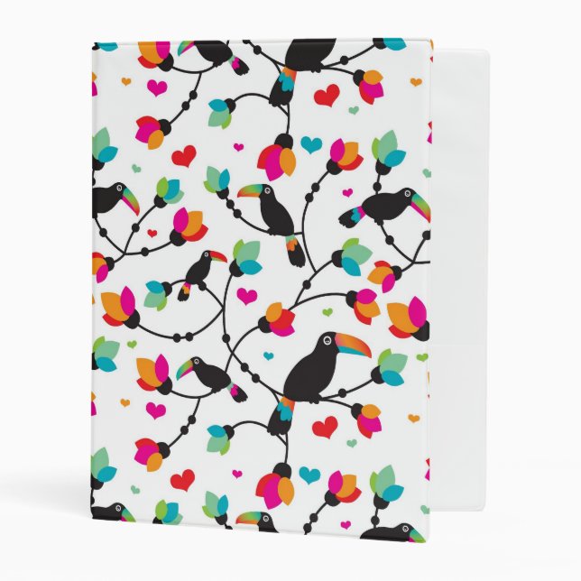 cute toucan bird tropical illustration mini binder (Front/Inside)