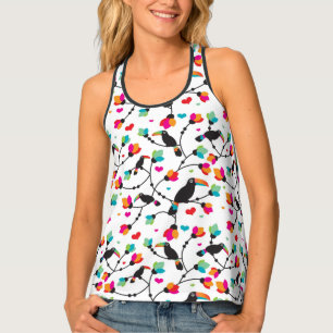 cute toucan bird tropical illustration tank top
