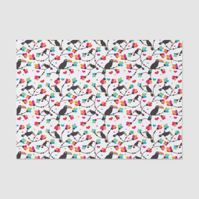 cute toucan bird tropical illustration tissue paper (Front)