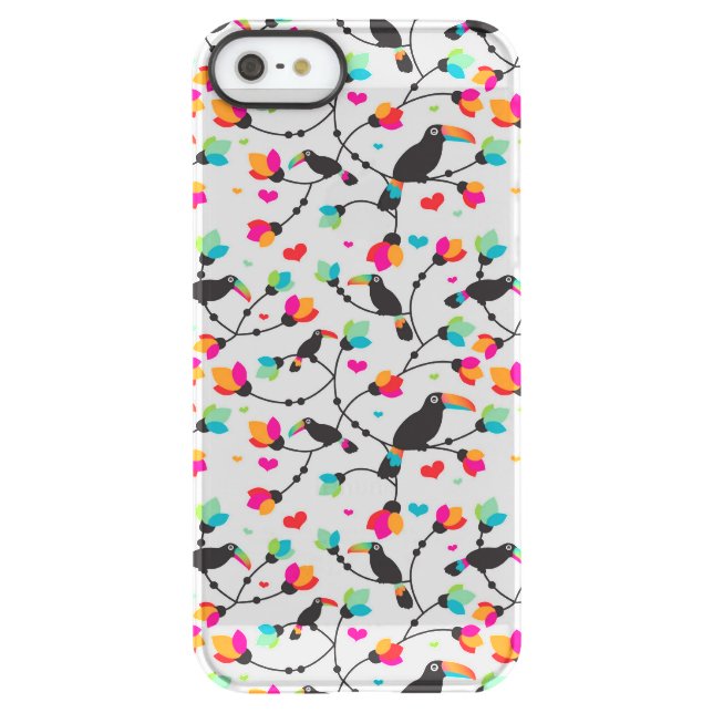 cute toucan bird tropical illustration uncommon iPhone case (Back)