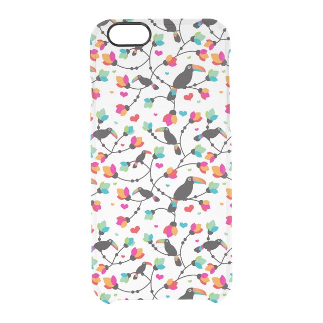 cute toucan bird tropical illustration uncommon iPhone case (Back)