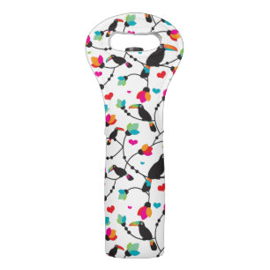 cute toucan bird tropical illustration wine bag