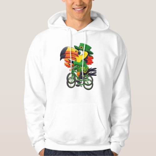 Cute Toucan Cycling Design Colorful  Quirky Hoodie