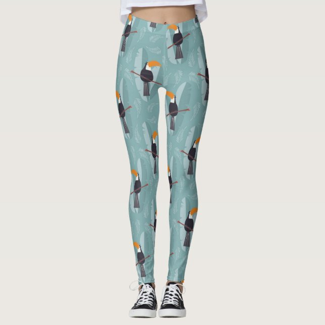 Cute Toucans pattern Leggings (Front)