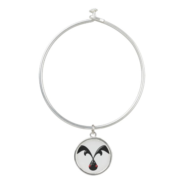 Cute Tough Bunny Boxer Rabbit Bangle Bracelet (Front)