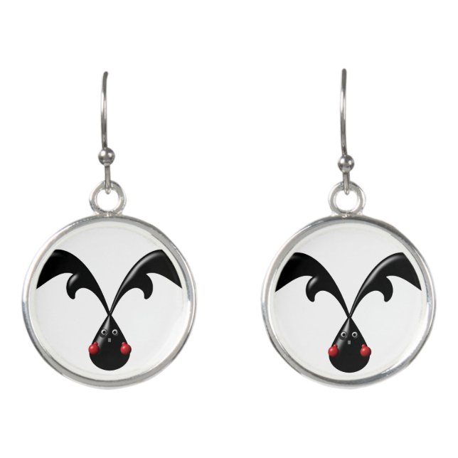 Cute Tough Bunny Boxer Rabbit Earrings (Front)
