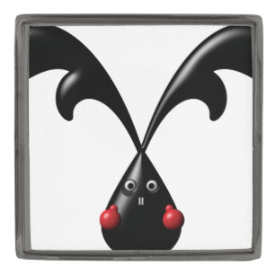 Cute Tough Bunny Boxer Rabbit Gunmetal Finish Lapel Pin