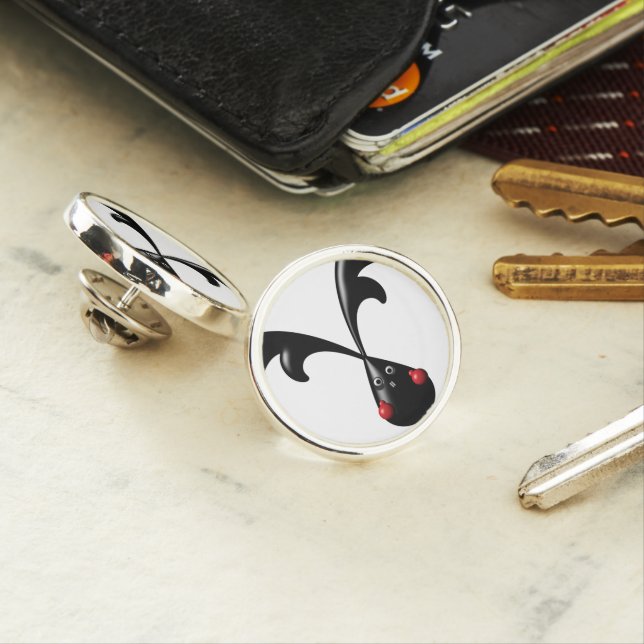 Cute Tough Bunny Boxer Rabbit Lapel Pin (In Situ)