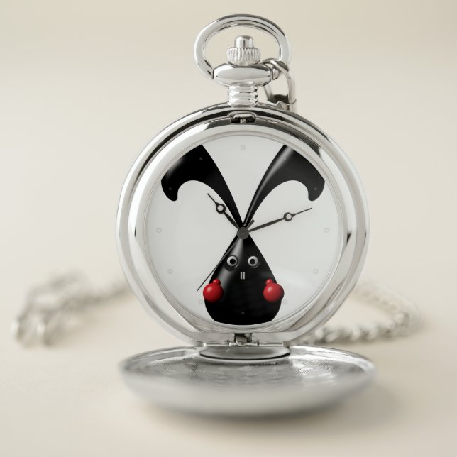 Cute Tough Bunny Boxer Rabbit Pocket Watch (Inside)