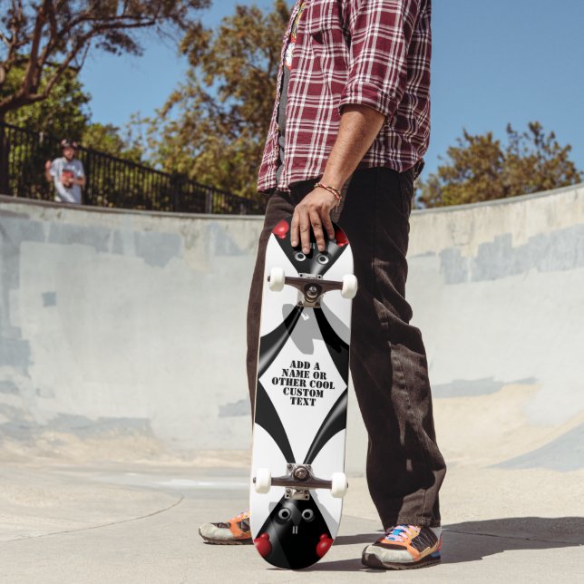 Cute Tough Bunny Boxer Rabbit Skateboard (Outdoor 2)