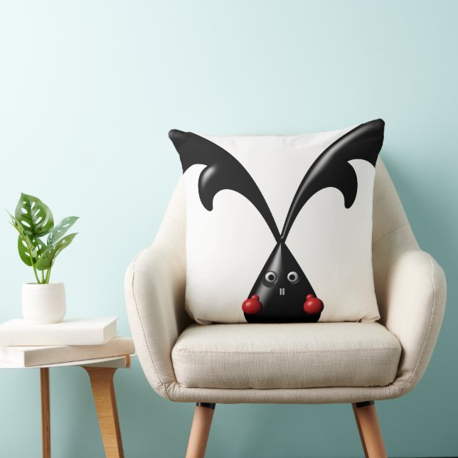 Cute Tough Bunny Boxer Rabbit Throw Pillow (Chair)