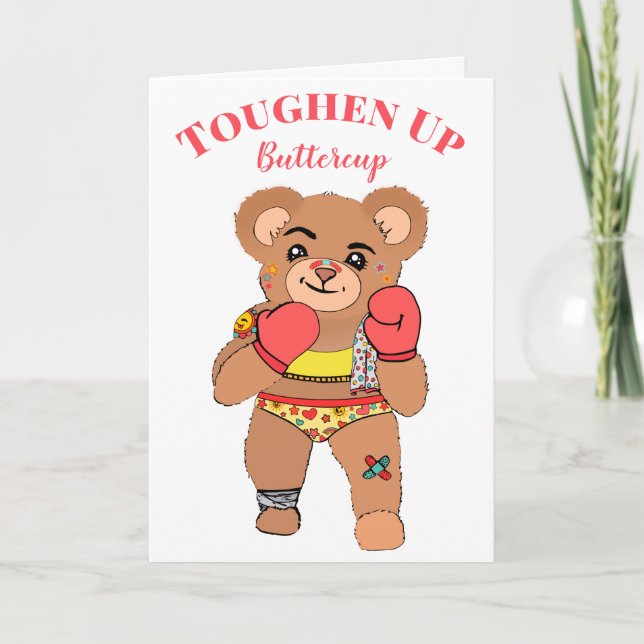 Cute Tough Teddy | Sweet Get Well Soon/Stay Strong Card (Front)