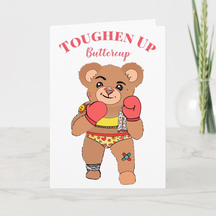 Cute Tough Teddy Sweet Get Well Soon Stay Strong Card Zazzle Com