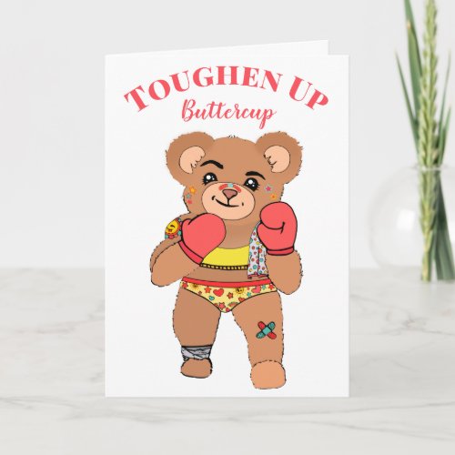 Cute Tough Teddy  Sweet Get Well SoonStay Strong Card