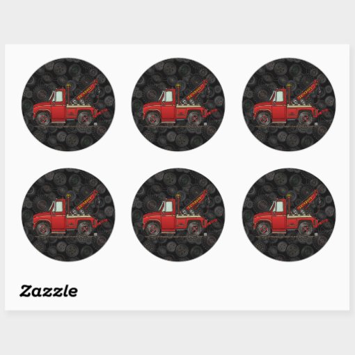 Cute Tow Truck Wrecker Classic Round Sticker Zazzle 