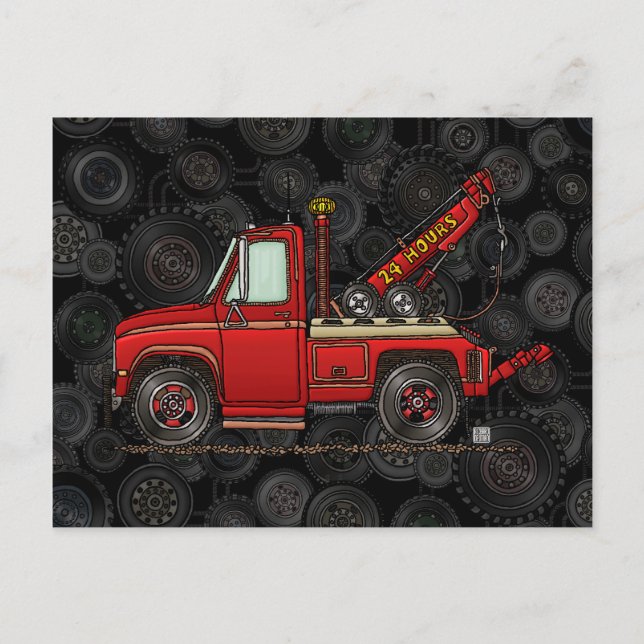 Cute Tow Truck Wrecker Postcard (Front)