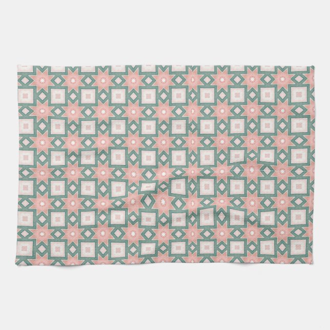 Cute towel with stars and squares  (Horizontal)