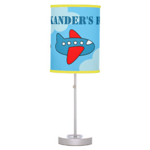 Cute toy airplane boys nursery room table lamp