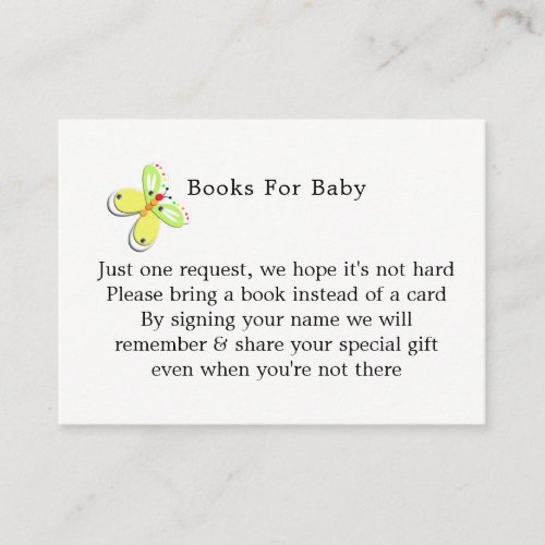 Cute Toy Baby Bunny Rabbit Baby Book Request Enclosure Card